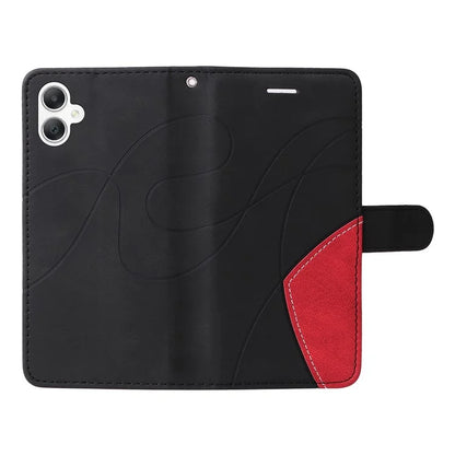 KT Leather Series-1 For Samsung Galaxy A06 Leather Case Color Splicing Phone Cover Wallet Stand