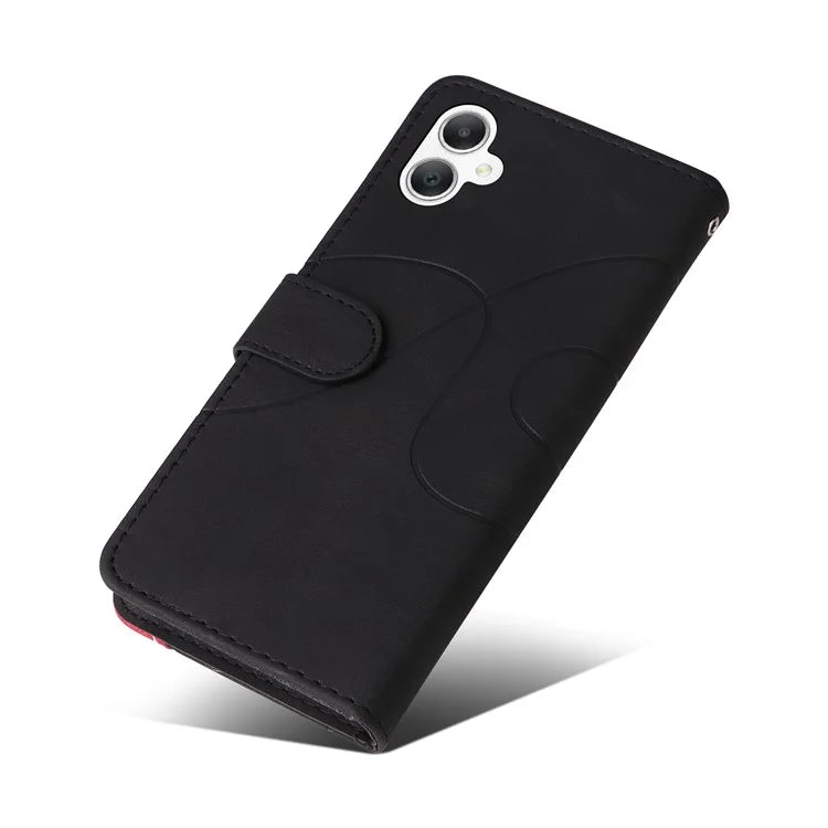 KT Leather Series-1 For Samsung Galaxy A06 Leather Case Color Splicing Phone Cover Wallet Stand