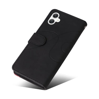 KT Leather Series-1 For Samsung Galaxy A06 Leather Case Color Splicing Phone Cover Wallet Stand