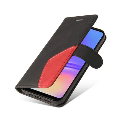 KT Leather Series-1 For Samsung Galaxy A06 Leather Case Color Splicing Phone Cover Wallet Stand