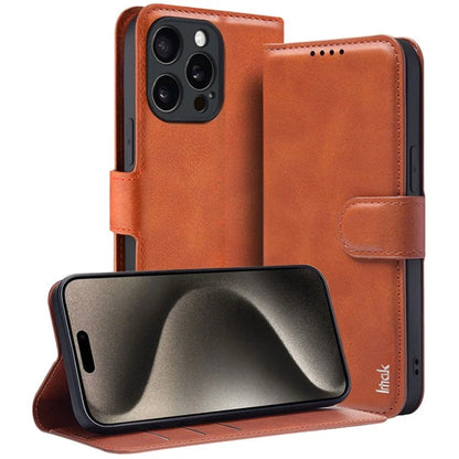 IMAK For iPhone 15 Pro Max Case Wallet PU Leather Phone Cover Stand View