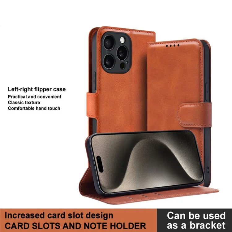 IMAK For iPhone 15 Pro Max Case Wallet PU Leather Phone Cover Stand View