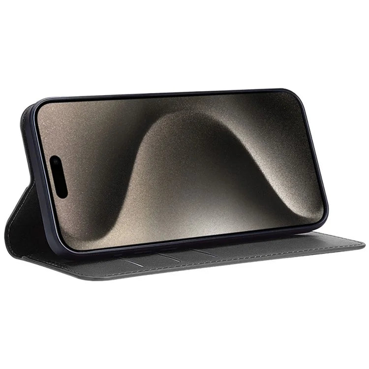 IMAK For iPhone 15 Pro Max Case Wallet PU Leather Phone Cover Stand View