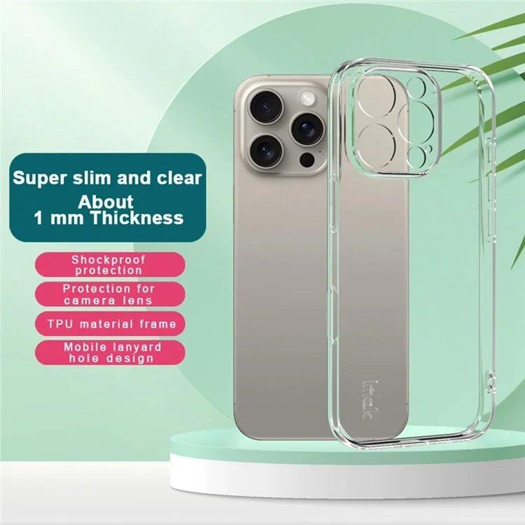 IMAK UX-5 Series for iPhone 16 Pro TPU Case Slim Phone Cover HD Transparent