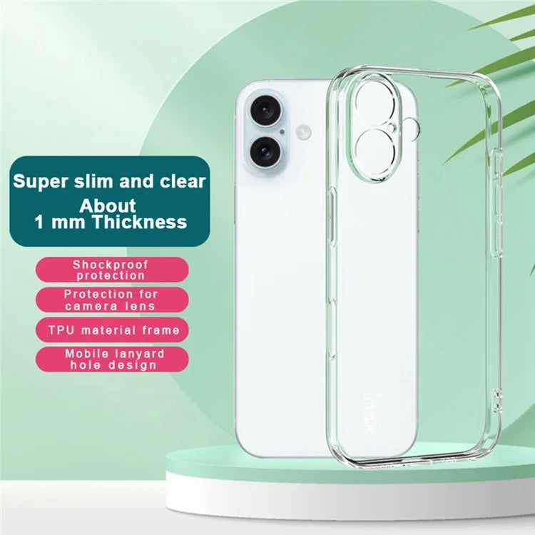 IMAK UX-5 Series for iPhone 16 Case Ultra Thin Anti-Scratch Clear TPU Phone Cover