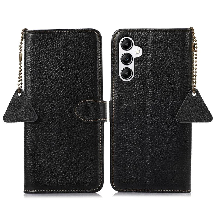 For Samsung Galaxy A16 5G Case RFID Blocking Genuine Cow Leather Phone Cover