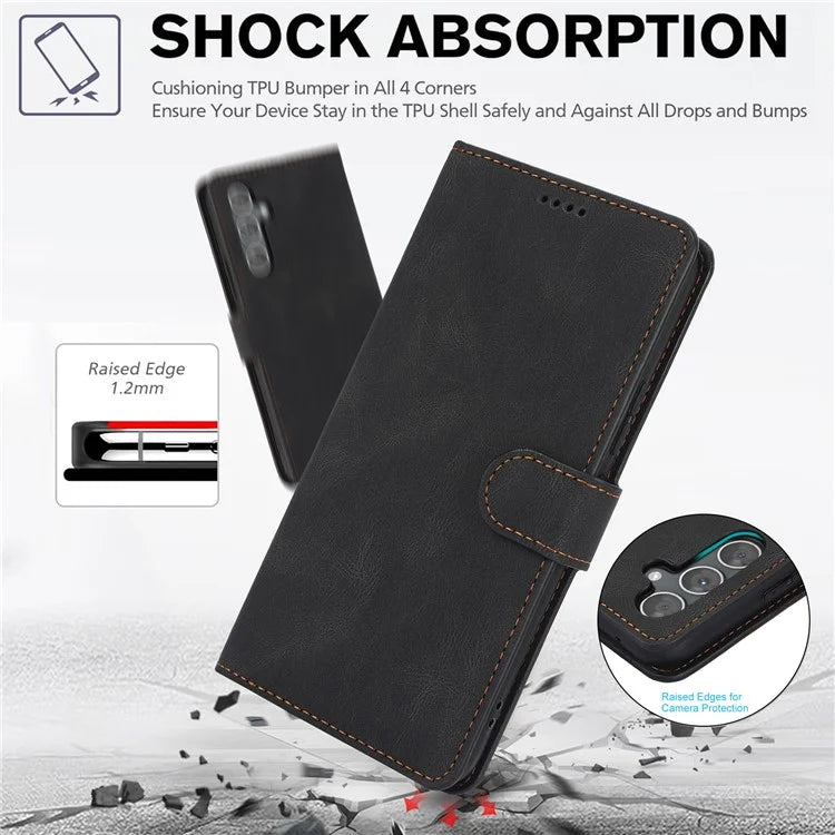 For Samsung Galaxy S24 FE Case PU Leather Phone Cover with Wallet Stand View