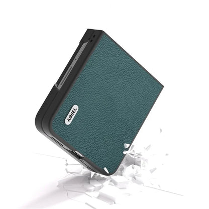 ABEEL For Huawei nova Flip 5G Case Genuine Leather Litchi Texture Phone Cover