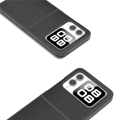ABEEL For Huawei nova Flip 5G Case Texture Genuine Leather Phone Cover Protector