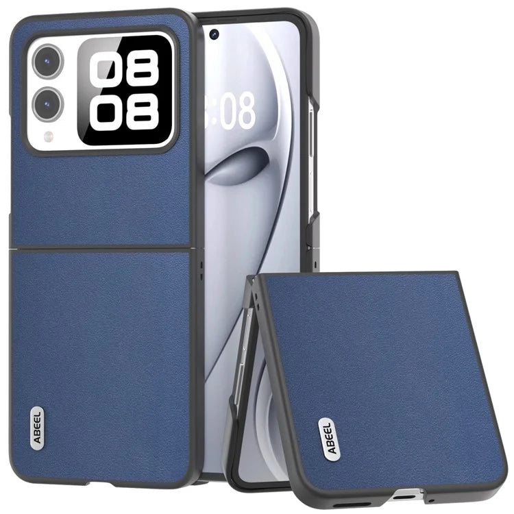 ABEEL For Huawei nova Flip 5G Case Texture Genuine Leather Phone Cover Protector