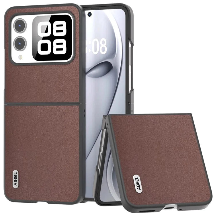 ABEEL For Huawei nova Flip 5G Case Texture Genuine Leather Phone Cover Protector