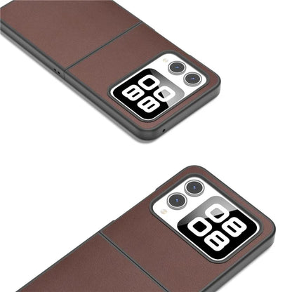 ABEEL For Huawei nova Flip 5G Case Texture Genuine Leather Phone Cover Protector