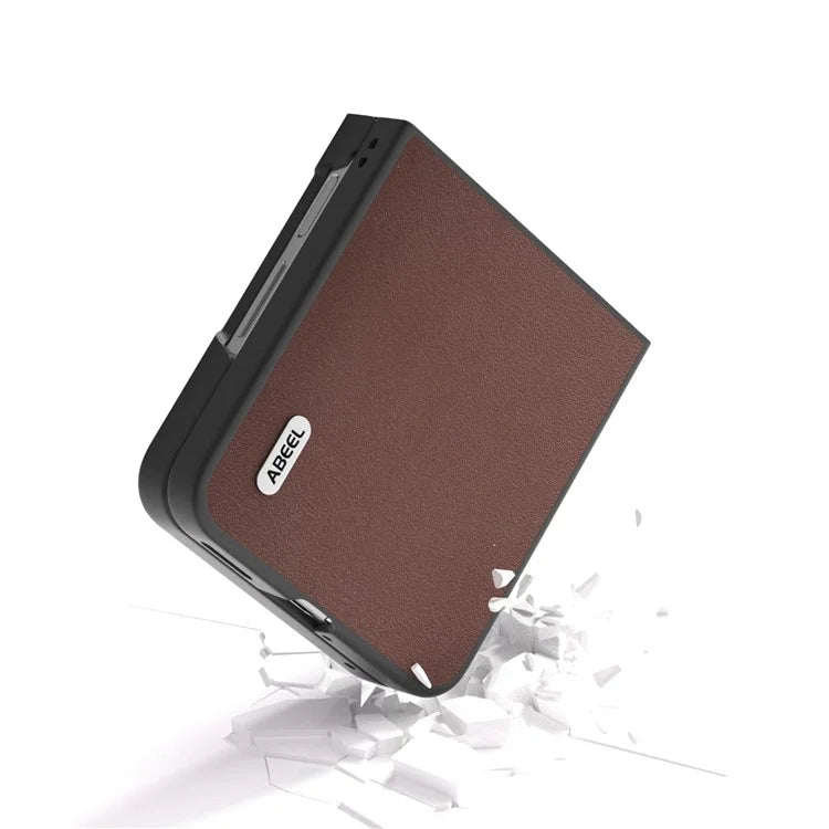 ABEEL For Huawei nova Flip 5G Case Texture Genuine Leather Phone Cover Protector