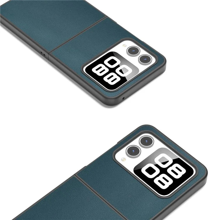 ABEEL For Huawei nova Flip 5G Case Texture Genuine Leather Phone Cover Protector