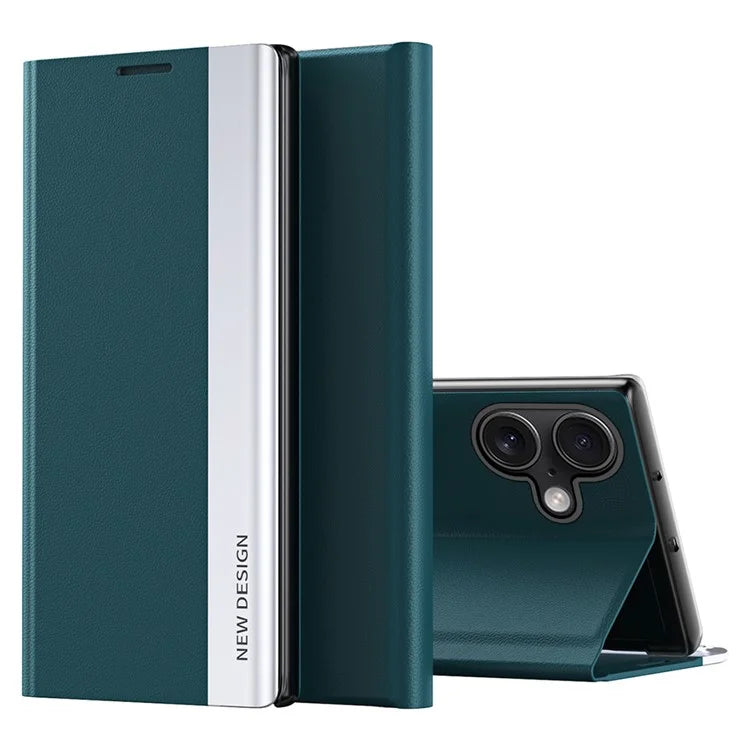 For iPhone 16 Plus Case Anti-Drop Leather Phone Cover with Stand
