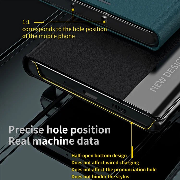 For iPhone 16 Plus Case Anti-Drop Leather Phone Cover with Stand