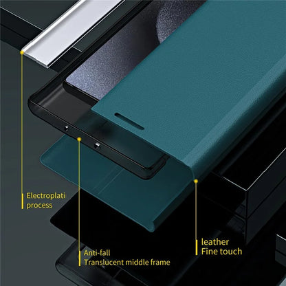 For iPhone 16 Plus Case Anti-Drop Leather Phone Cover with Stand