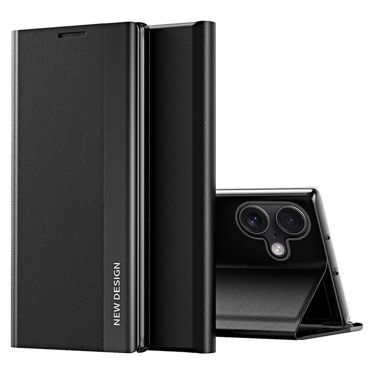 For iPhone 16 Plus Case Anti-Drop Leather Phone Cover with Stand