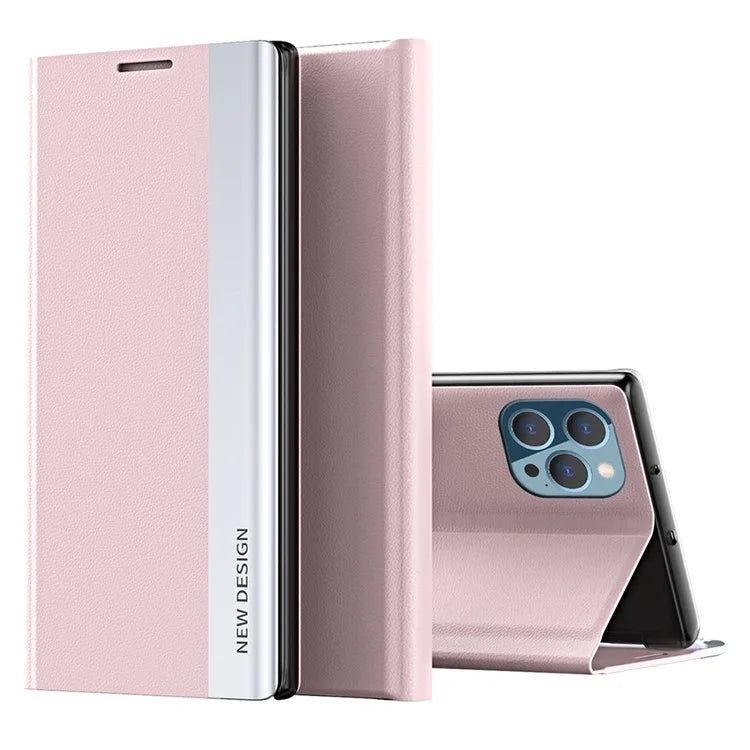 For iPhone 16 Pro Case Anti-Drop Leather Phone Cover with Stand