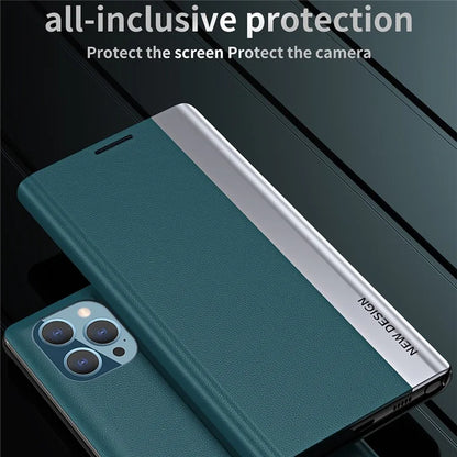 For iPhone 16 Pro Case Anti-Drop Leather Phone Cover with Stand