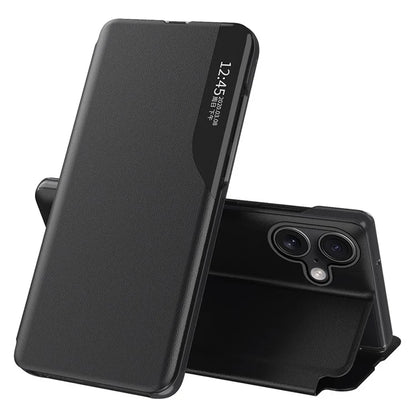 For iPhone 16 Case View Window Full Protection Leather Phone Cover