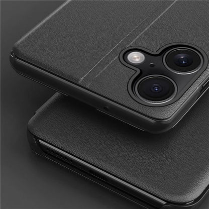 For iPhone 16 Case View Window Full Protection Leather Phone Cover