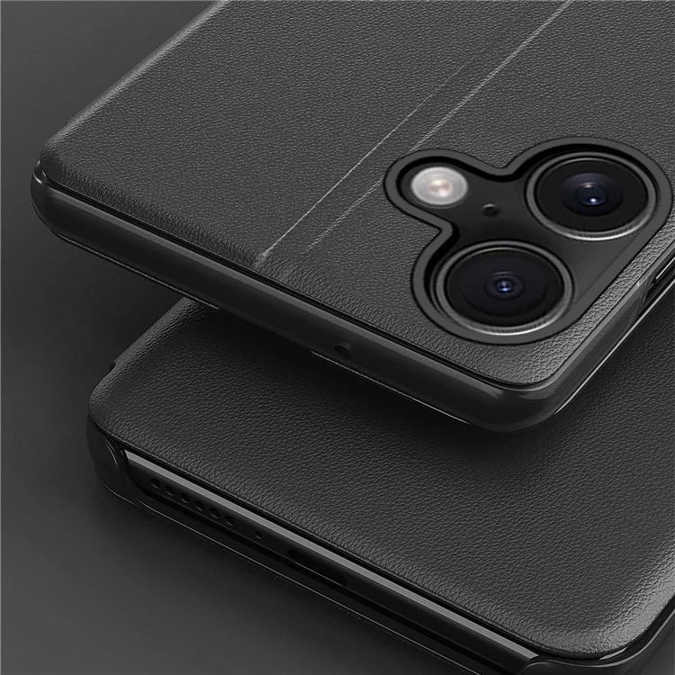 For iPhone 16 Case View Window Full Protection Leather Phone Cover