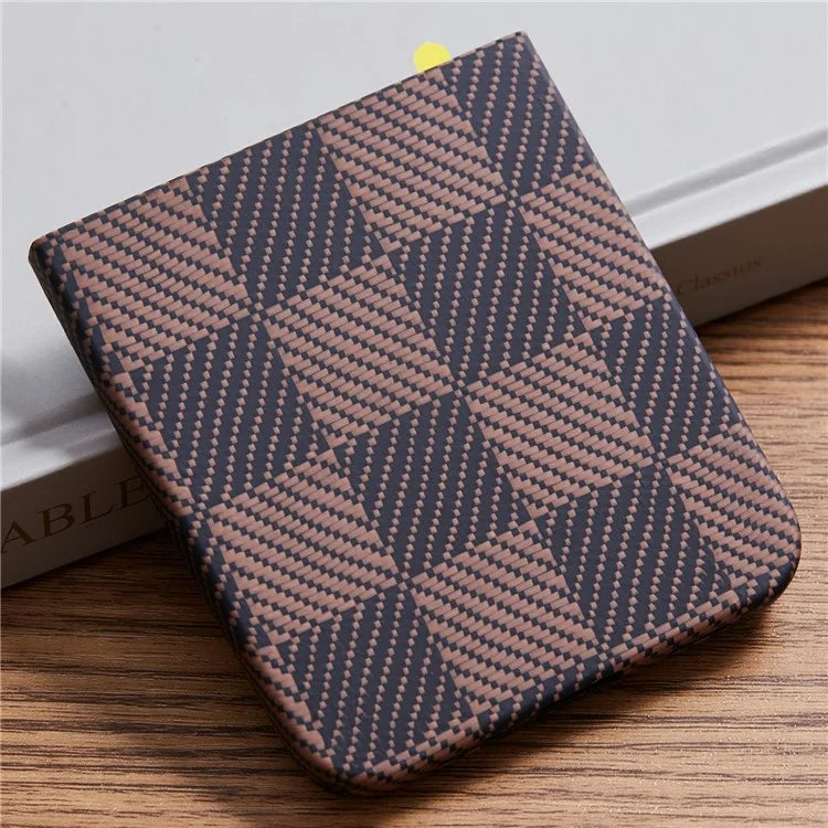 For Samsung Galaxy Z Flip6 5G Case Carbon Fiber Texture Chessboard Pattern Aramid Fiber Phone Cover