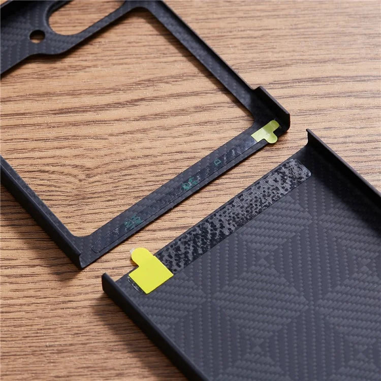 For Samsung Galaxy Z Flip6 5G Case Carbon Fiber Texture Square Grid Pattern Aramid Fiber Phone Cover