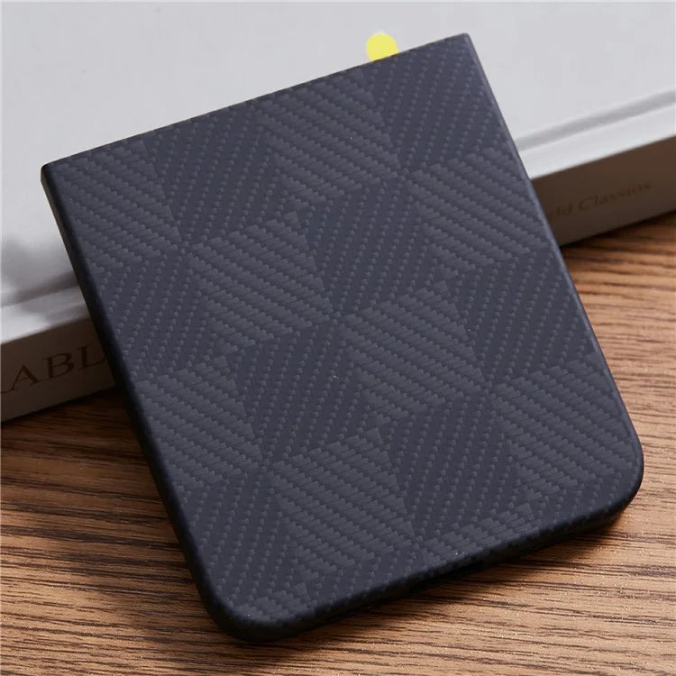 For Samsung Galaxy Z Flip6 5G Case Carbon Fiber Texture Square Grid Pattern Aramid Fiber Phone Cover