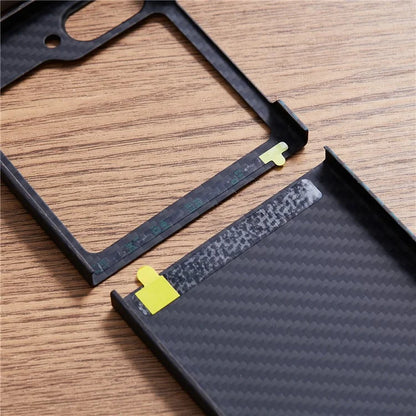 For Samsung Galaxy Z Flip5 5G Case Carbon Fiber Texture Color Woven Pattern Aramid Fiber Phone Cover