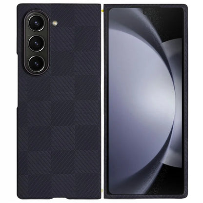 For Samsung Galaxy Z Fold5 5G Case Carbon Fiber Texture Aramid Fiber Phone Cover Compatible with MagSafe