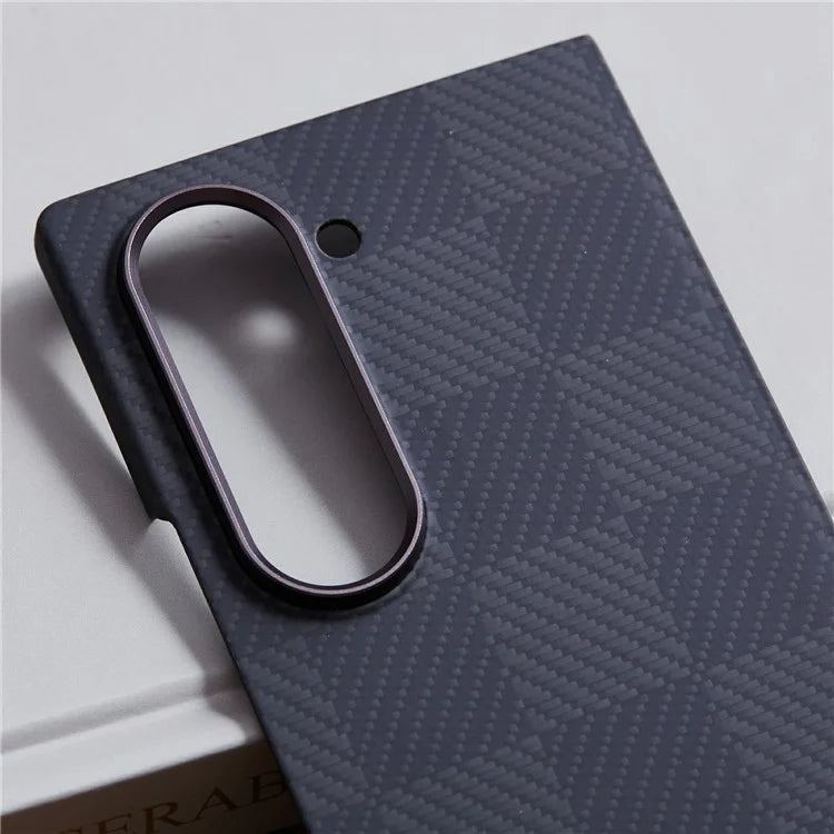 For Samsung Galaxy Z Fold5 5G Case Carbon Fiber Texture Aramid Fiber Phone Cover Compatible with MagSafe