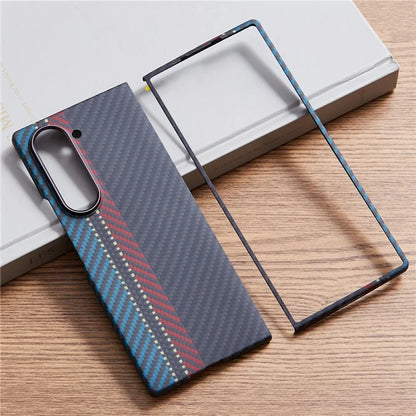 For Samsung Galaxy Z Fold6 5G Case Compatible with Mgsafe Color Woven Pattern Aramid Fiber Phone Cover