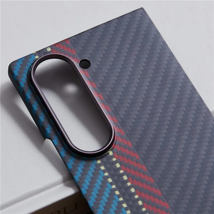 For Samsung Galaxy Z Fold6 5G Case Compatible with Mgsafe Color Woven Pattern Aramid Fiber Phone Cover