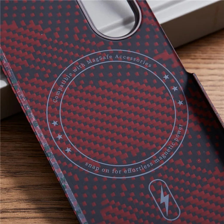 For Samsung Galaxy Z Fold6 5G Case Compatible with MagSafe Camouflage Red Aramid Fiber Phone Cover