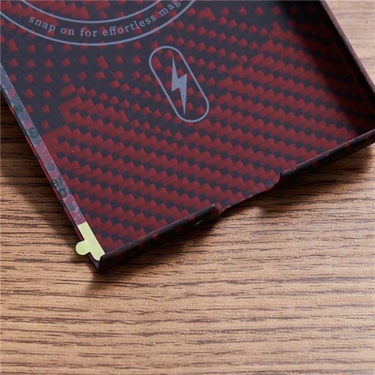 For Samsung Galaxy Z Fold6 5G Case Compatible with MagSafe Camouflage Red Aramid Fiber Phone Cover