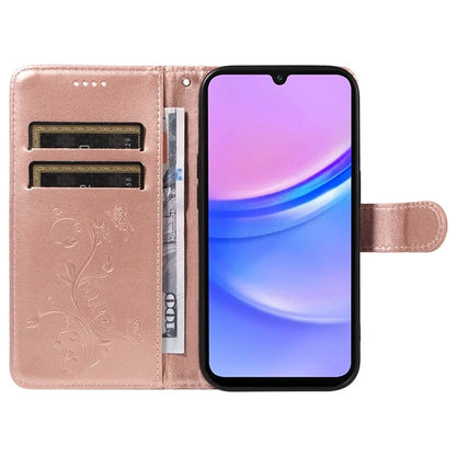 For Samsung Galaxy A16 5G Case Flower Pattern PU Leather Wallet Phone Cover
