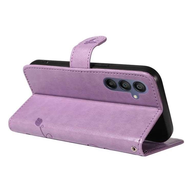 For Samsung Galaxy A16 5G Case Flower Pattern PU Leather Wallet Phone Cover