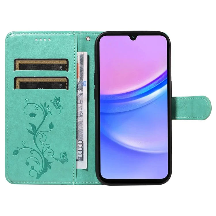 For Samsung Galaxy A16 5G Case Flower Pattern PU Leather Wallet Phone Cover