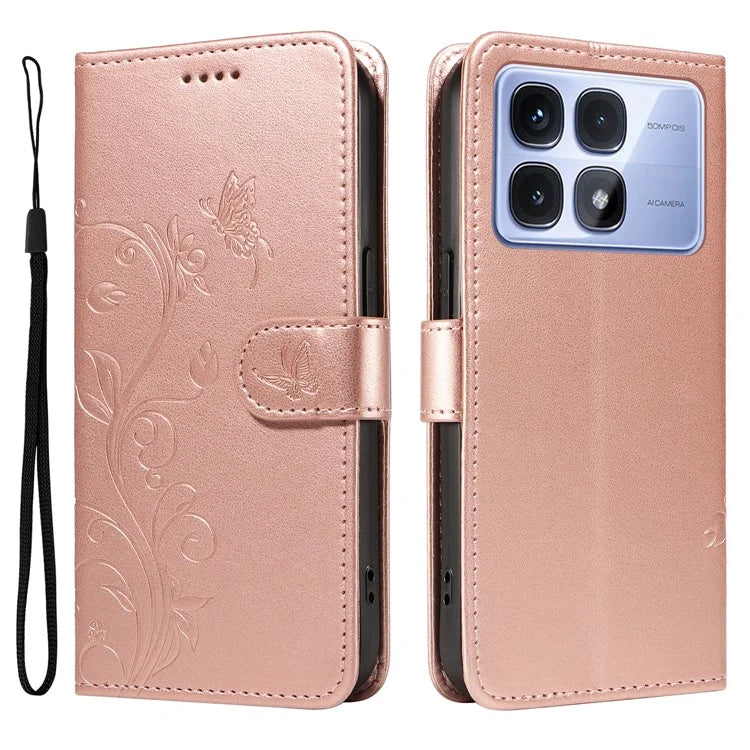 For Xiaomi Redmi K70 Ultra Case Flower Pattern PU Leather Wallet Phone Cover
