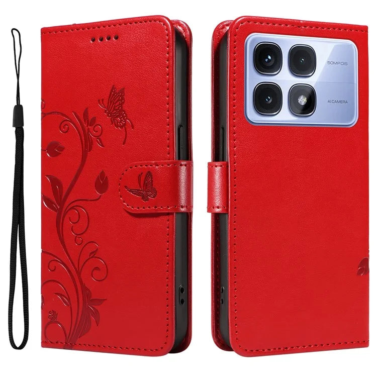 For Xiaomi Redmi K70 Ultra Case Flower Pattern PU Leather Wallet Phone Cover