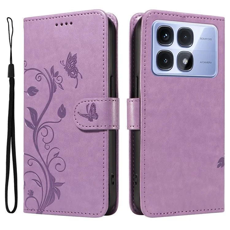 For Xiaomi Redmi K70 Ultra Case Flower Pattern PU Leather Wallet Phone Cover