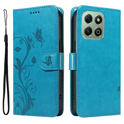 For Honor X6b 4G Case Flower Pattern PU Leather Wallet Phone Cover