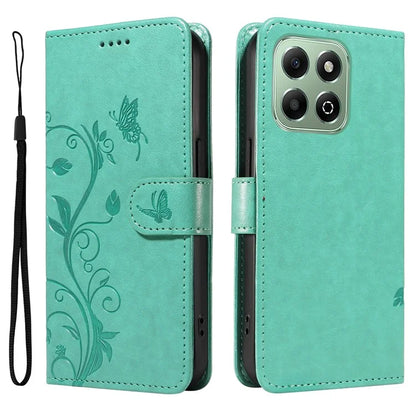 For Honor X6b 4G Case Flower Pattern PU Leather Wallet Phone Cover