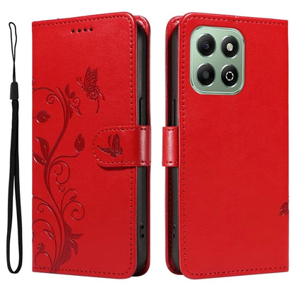 For Honor X6b 4G Case Flower Pattern PU Leather Wallet Phone Cover
