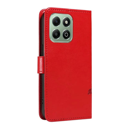 For Honor X6b 4G Case Flower Pattern PU Leather Wallet Phone Cover
