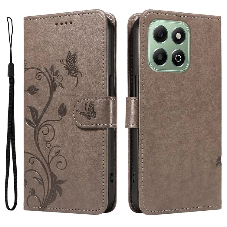 For Honor X6b 4G Case Flower Pattern PU Leather Wallet Phone Cover