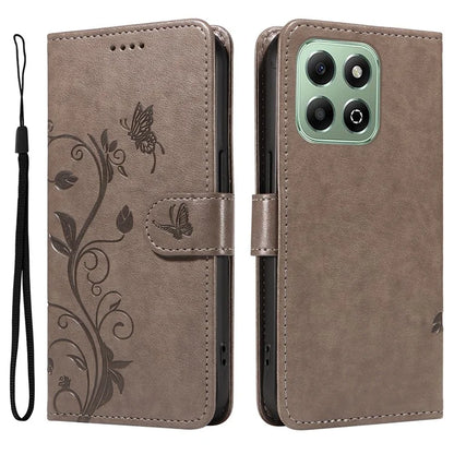 For Honor X6b 4G Case Flower Pattern PU Leather Wallet Phone Cover