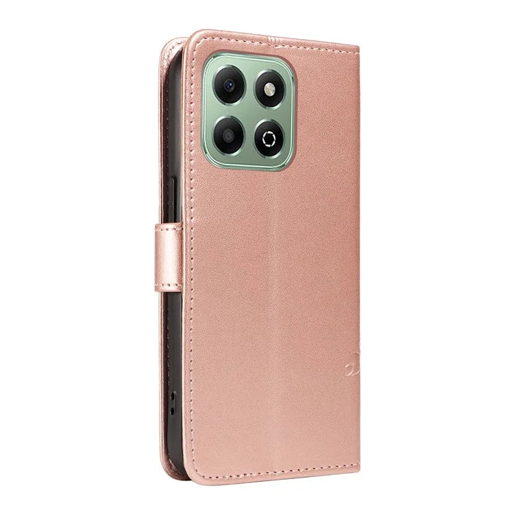 For Honor X6b 4G Case Flower Pattern PU Leather Wallet Phone Cover